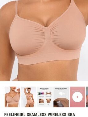 2 Bras: Seamless Wireless Bra in Beige and Mocha, 1 NWT, 1 NWOT